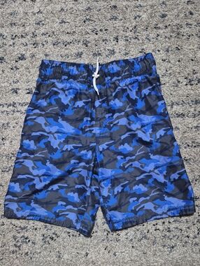 George Blue and Black Camo Swim Trunks